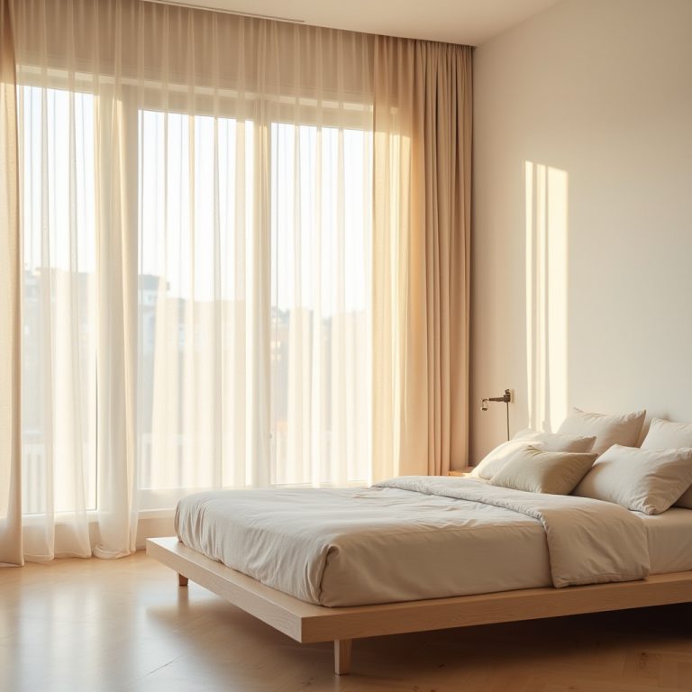 beige curtains bedroom 1