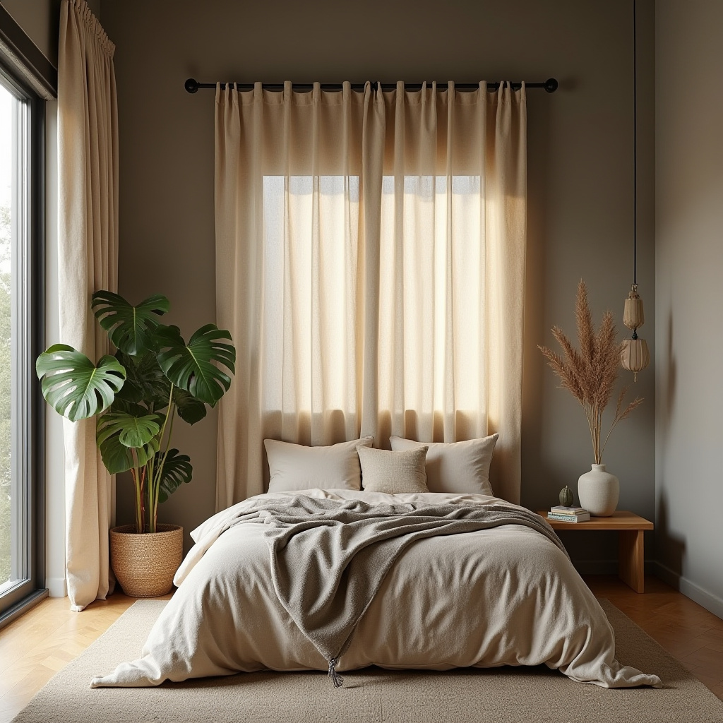beige curtains bedroom 13