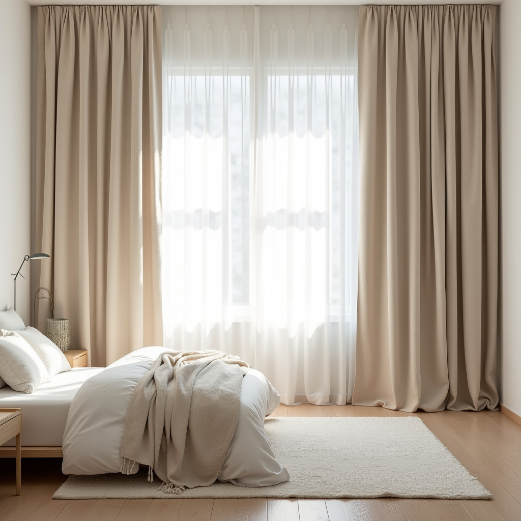 beige curtains bedroom 2