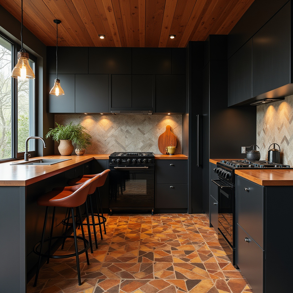 black and brown kitchen 8