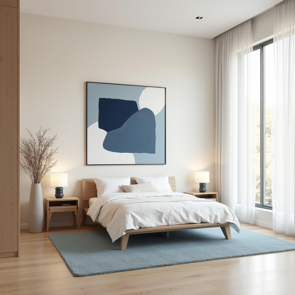 blue and beige bedroom 13
