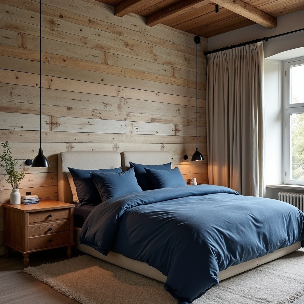 blue and beige bedroom 16