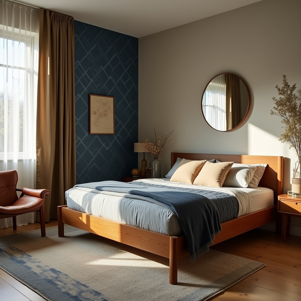 blue and beige bedroom 19