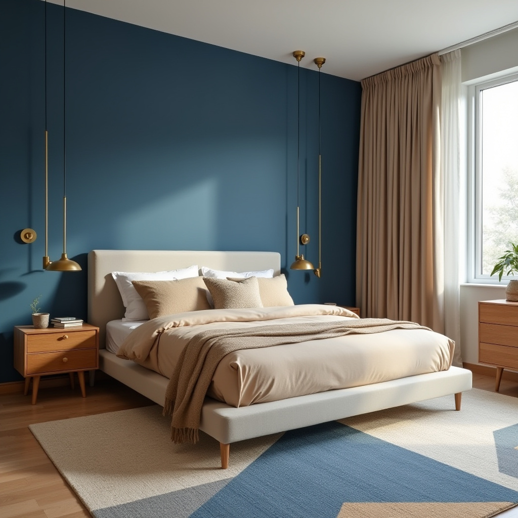 blue and beige bedroom 2