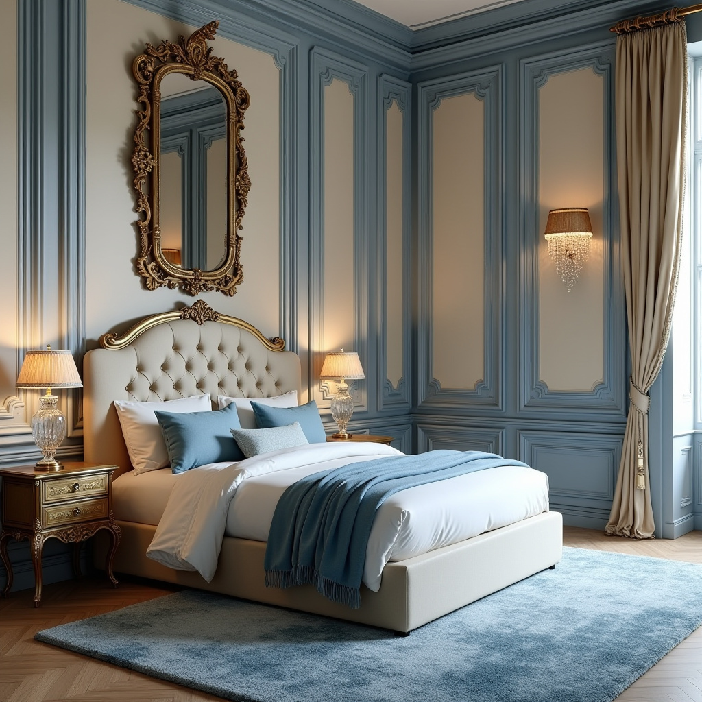 blue and beige bedroom 20