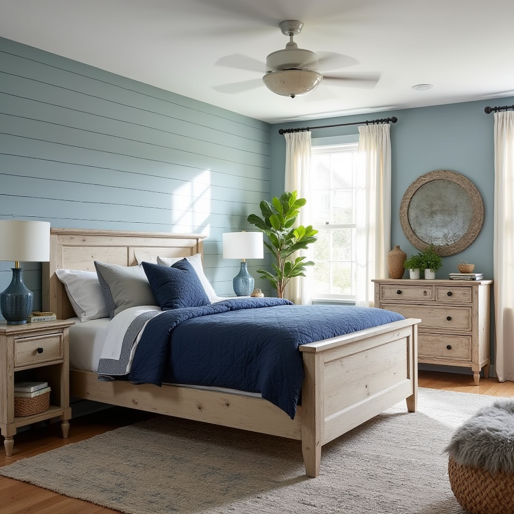 blue and beige bedroom 5