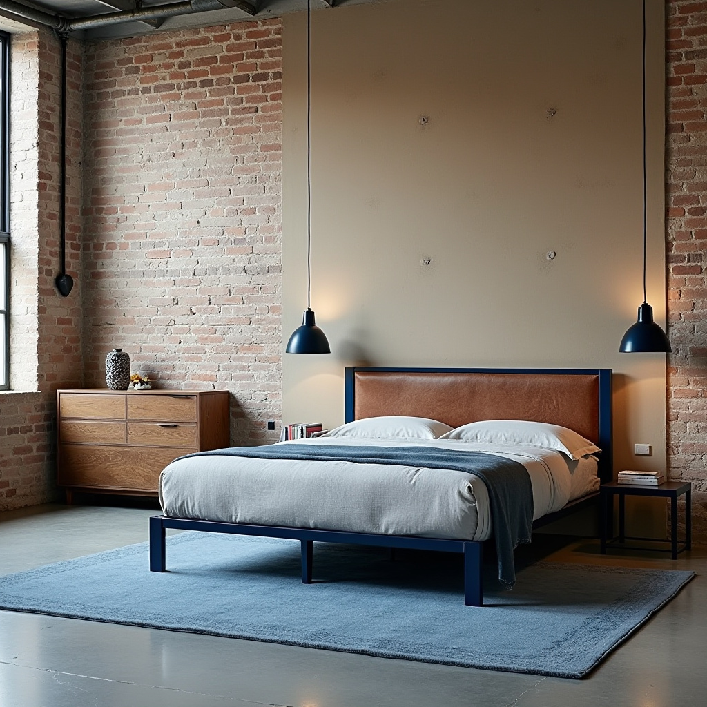 blue and beige bedroom 8