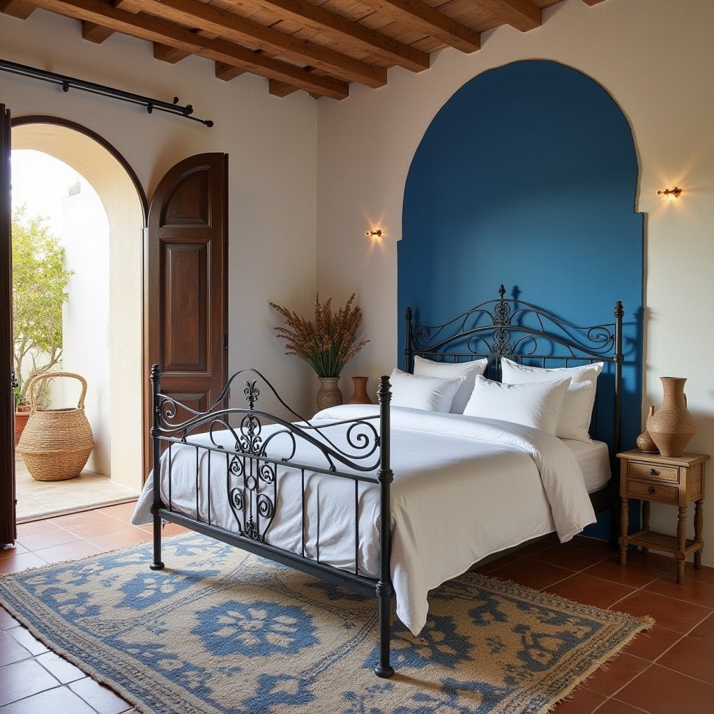 blue and beige bedroom 9