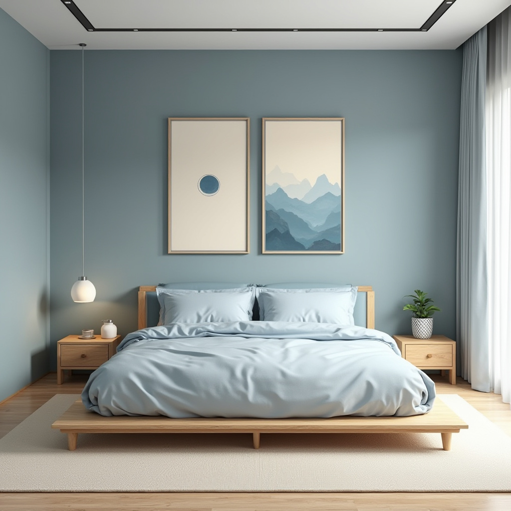 blue and cream bedroom 10