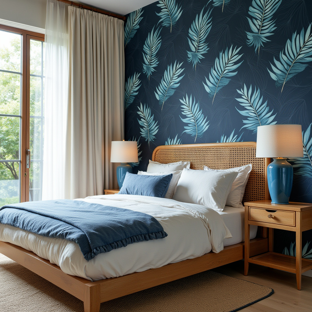 blue and cream bedroom 18