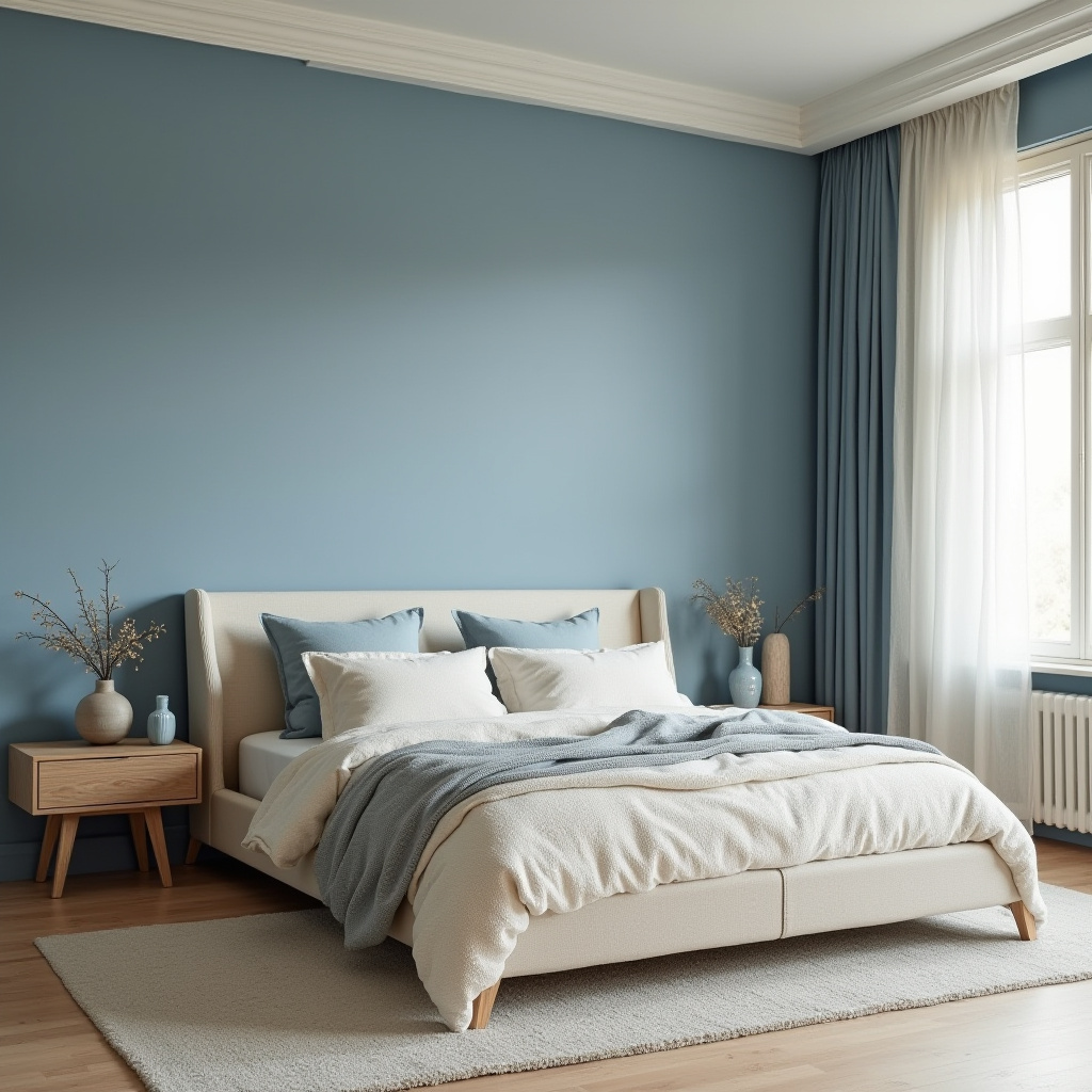blue and cream bedroom 20