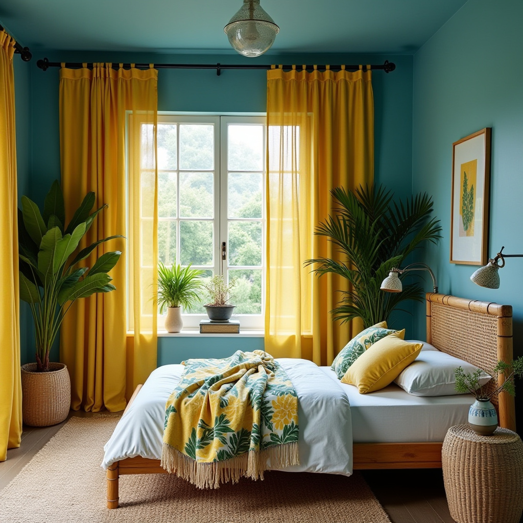 blue and yellow bedroom 11