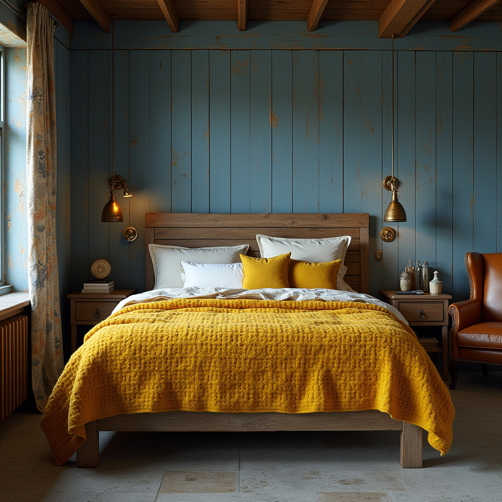 blue and yellow bedroom 13