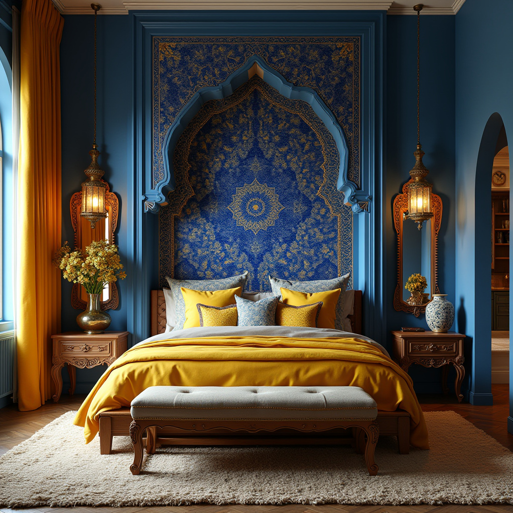 blue and yellow bedroom 14