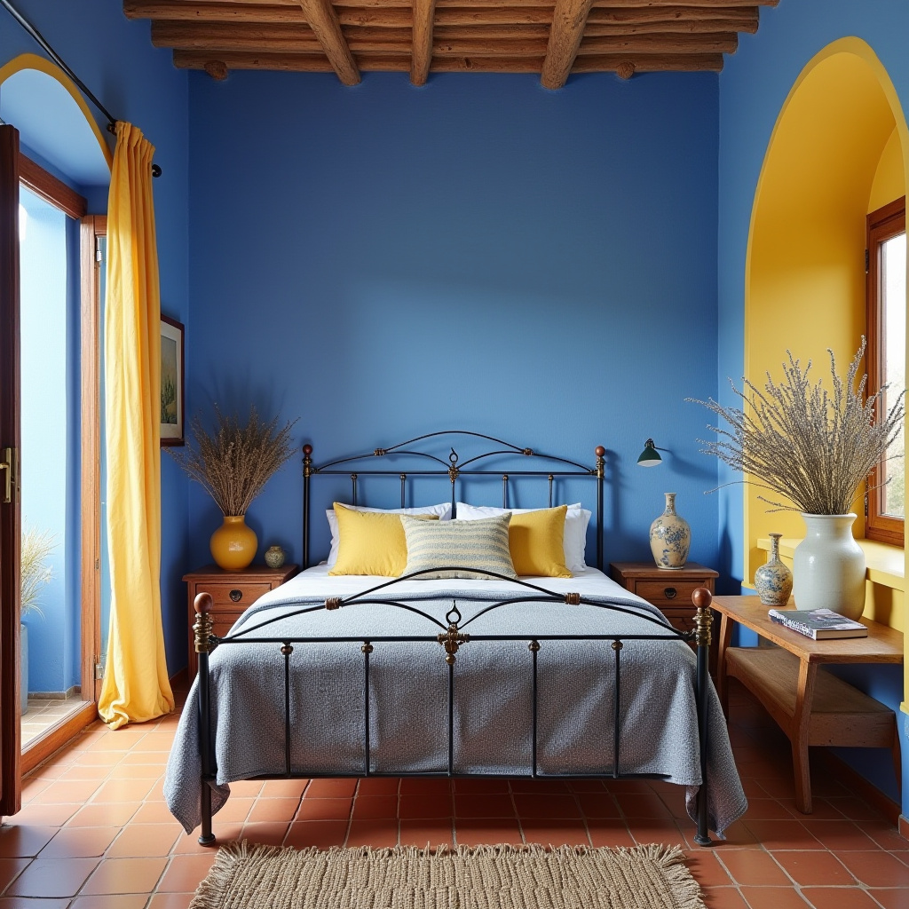 blue and yellow bedroom 15