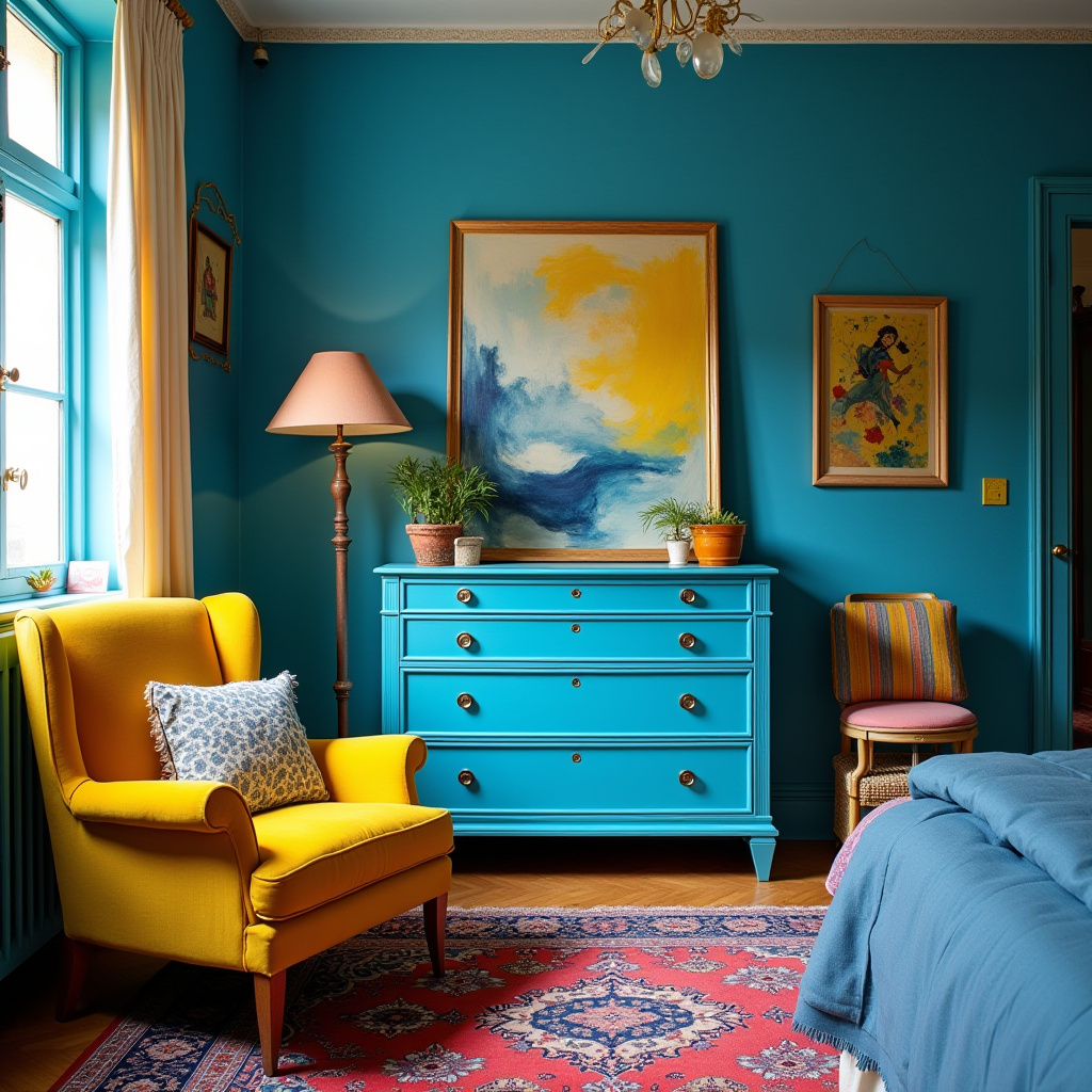 blue and yellow bedroom 16