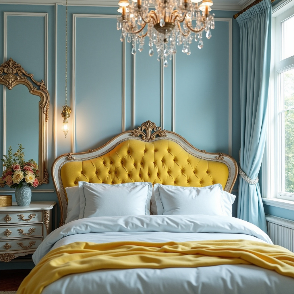 blue and yellow bedroom 18