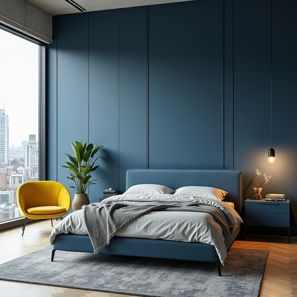 blue and yellow bedroom 19