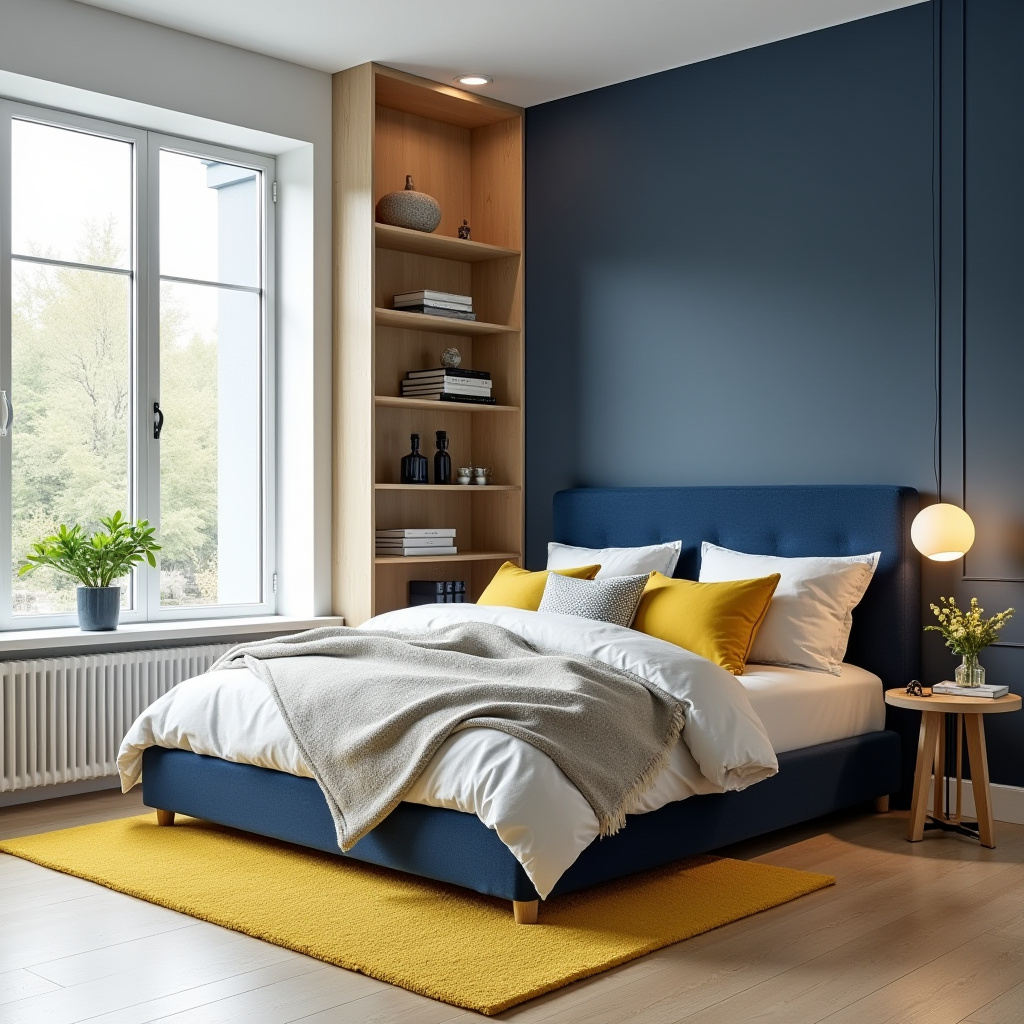 blue and yellow bedroom 2