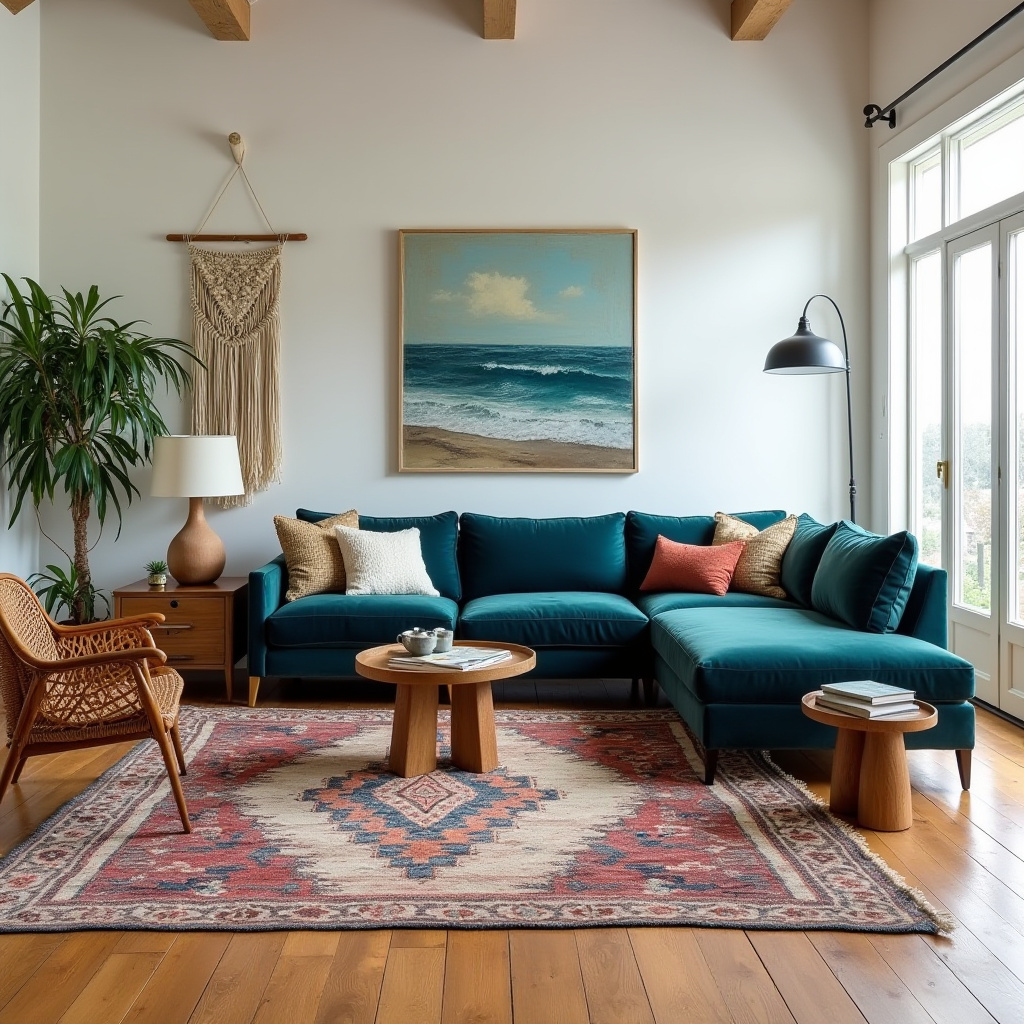 boho coastal living rooms 15
