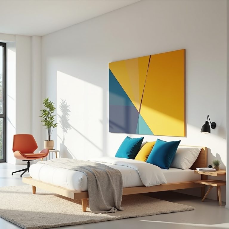 colorful minimalist bedroom 1