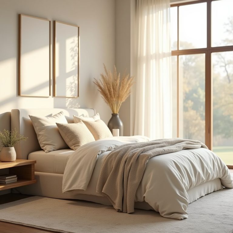 cream and beige bedroom 1