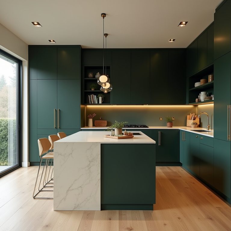 dark green kitchen 1