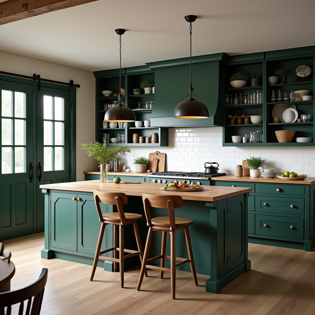 dark green kitchen 19