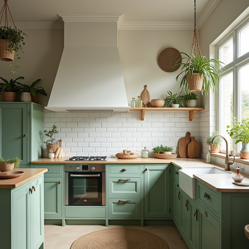 green and white kitchen 12