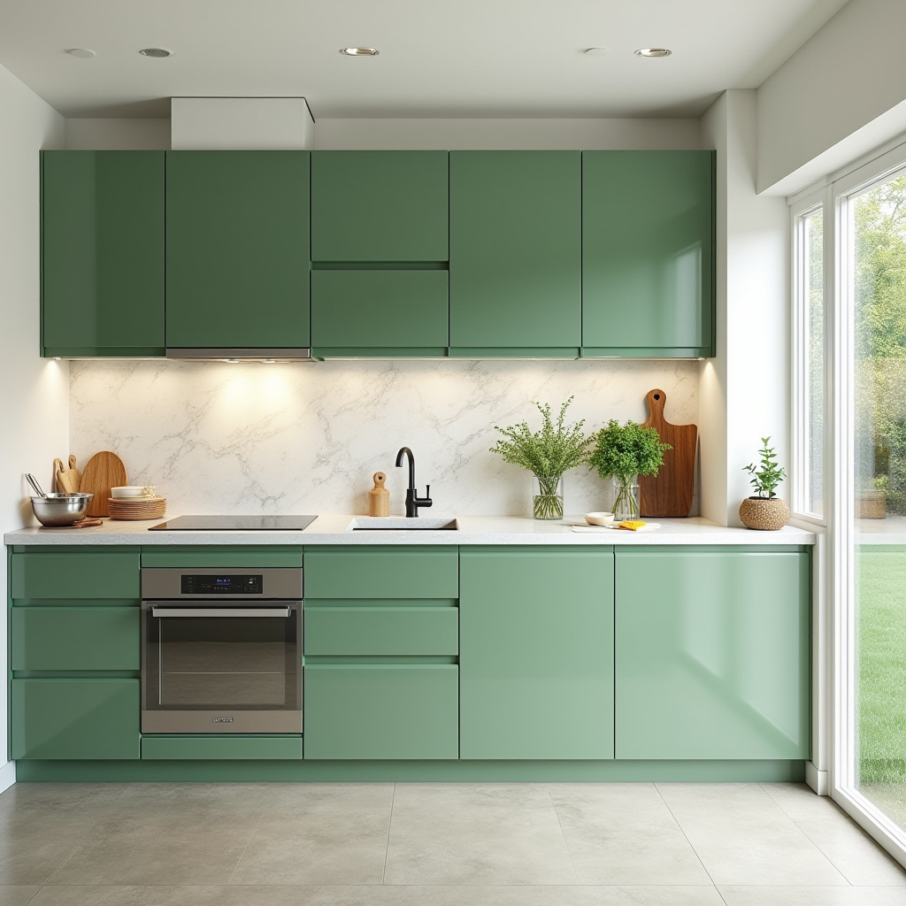 green and white kitchen 13