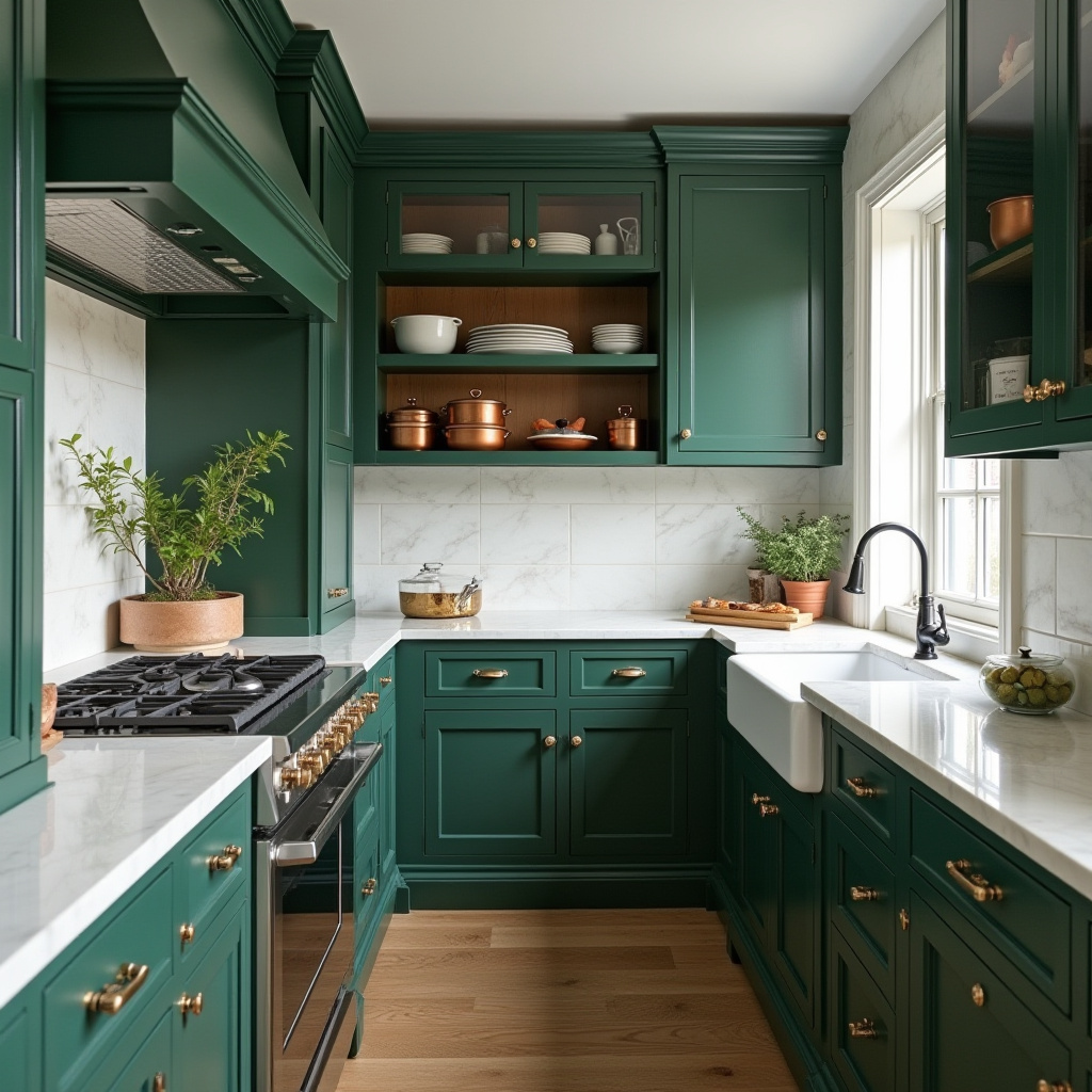green and white kitchen 14