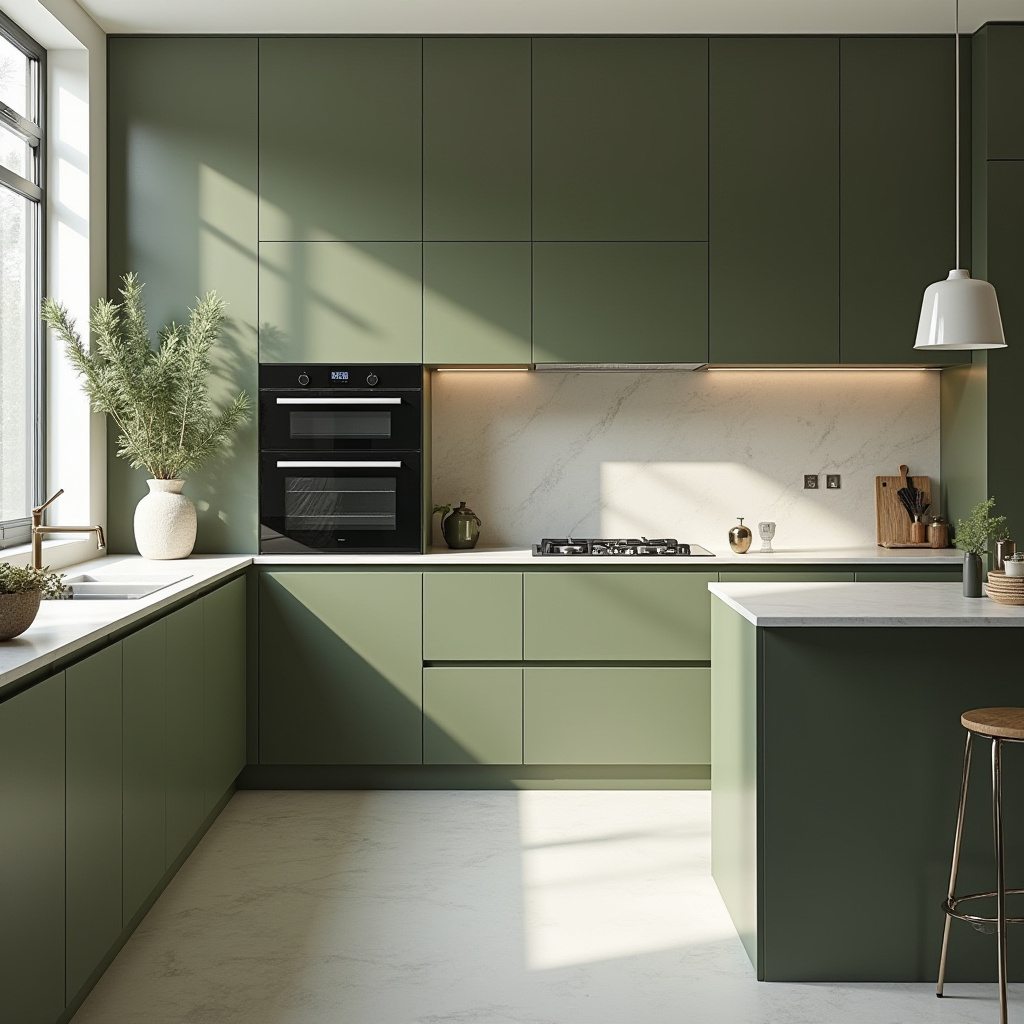 green and white kitchen 16