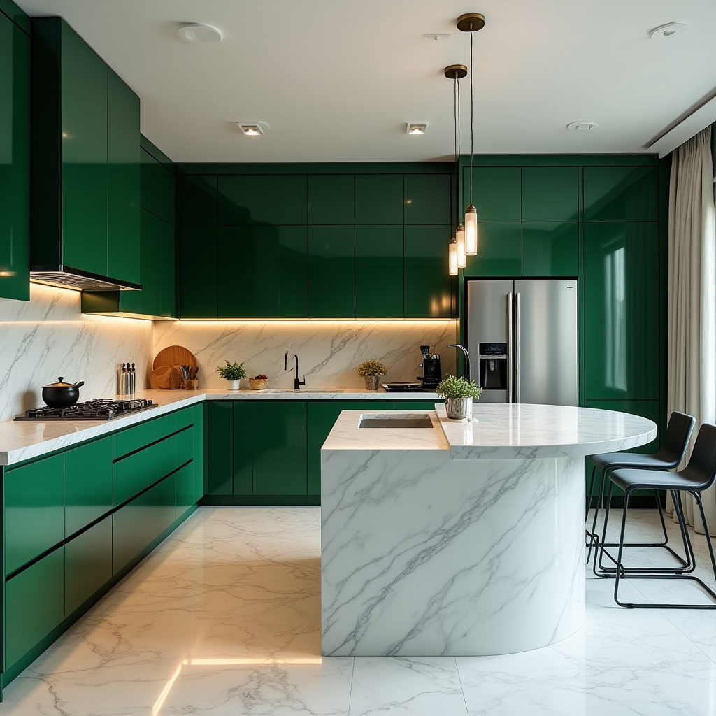 green and white kitchen 18