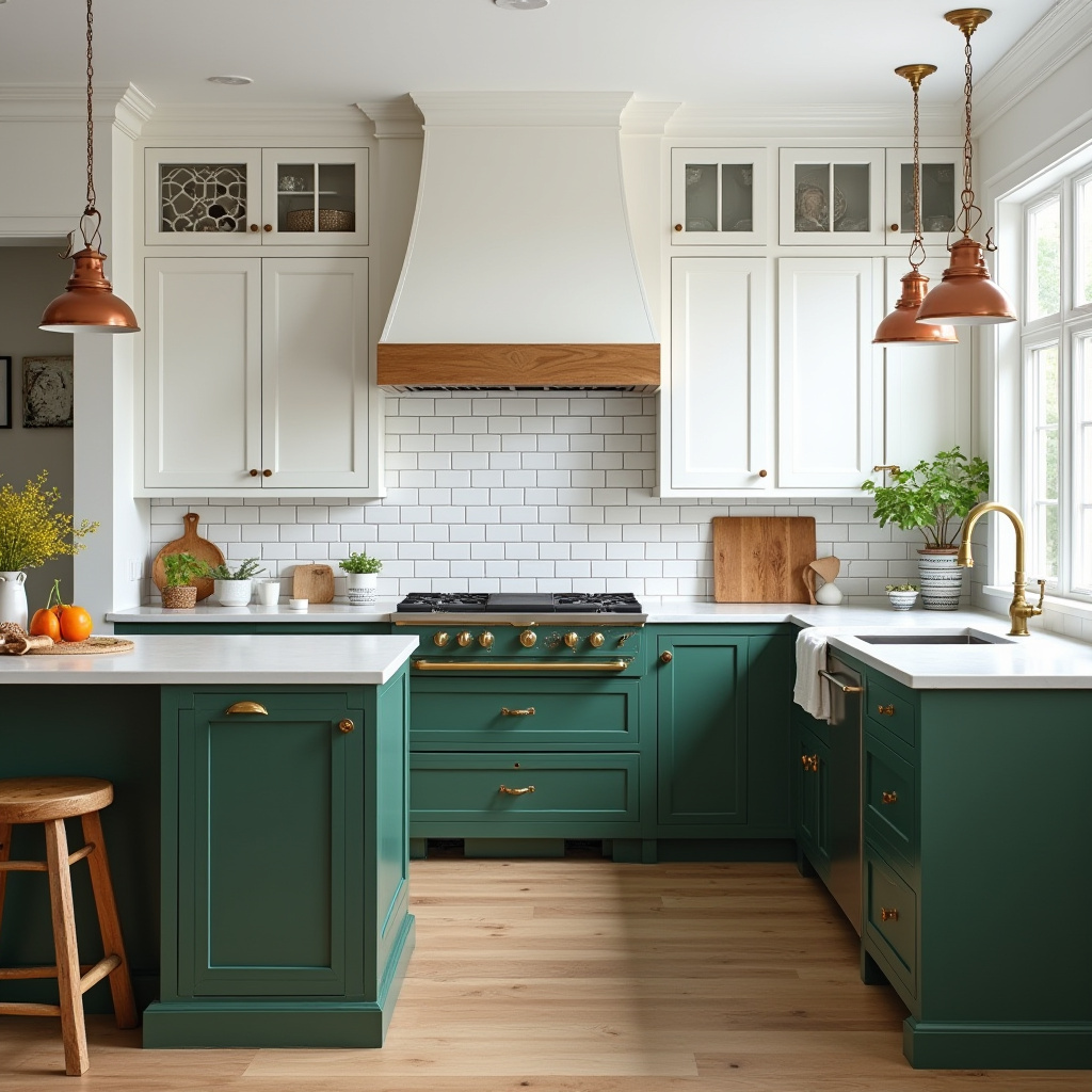 green and white kitchen 3