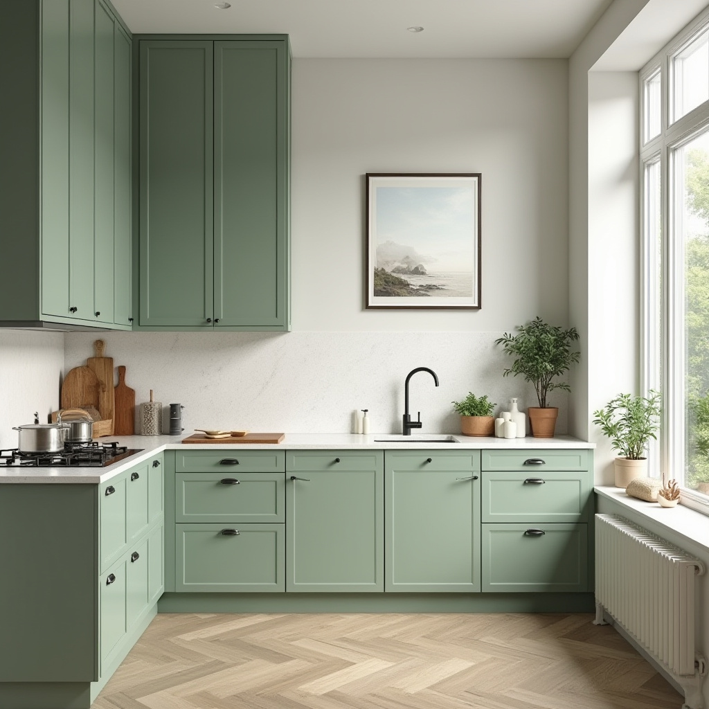 green and white kitchen 4