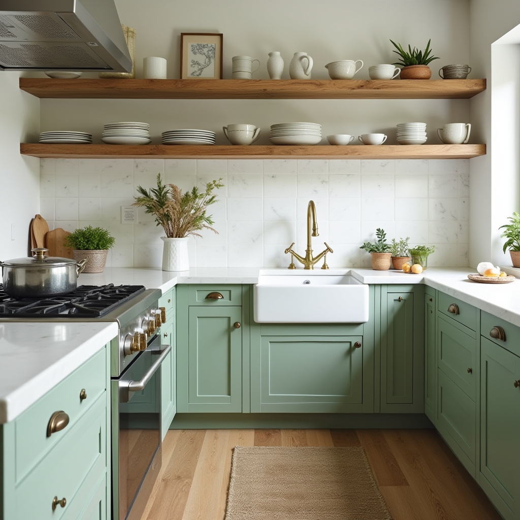 green and white kitchen 8