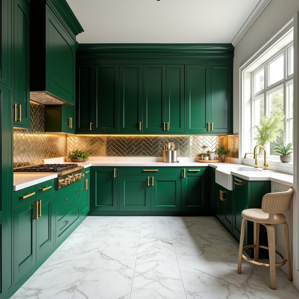 green and white kitchen 9