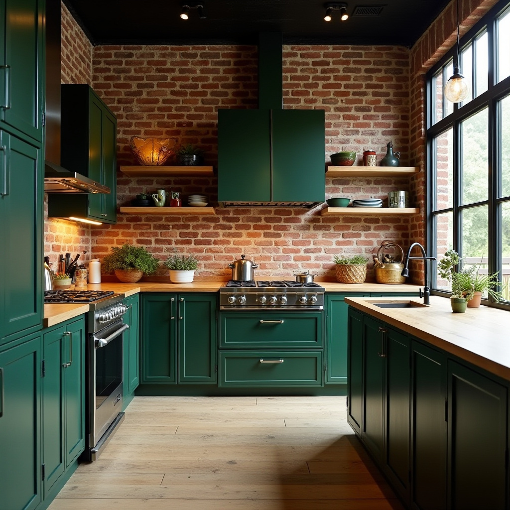 green and wood kitchen 10