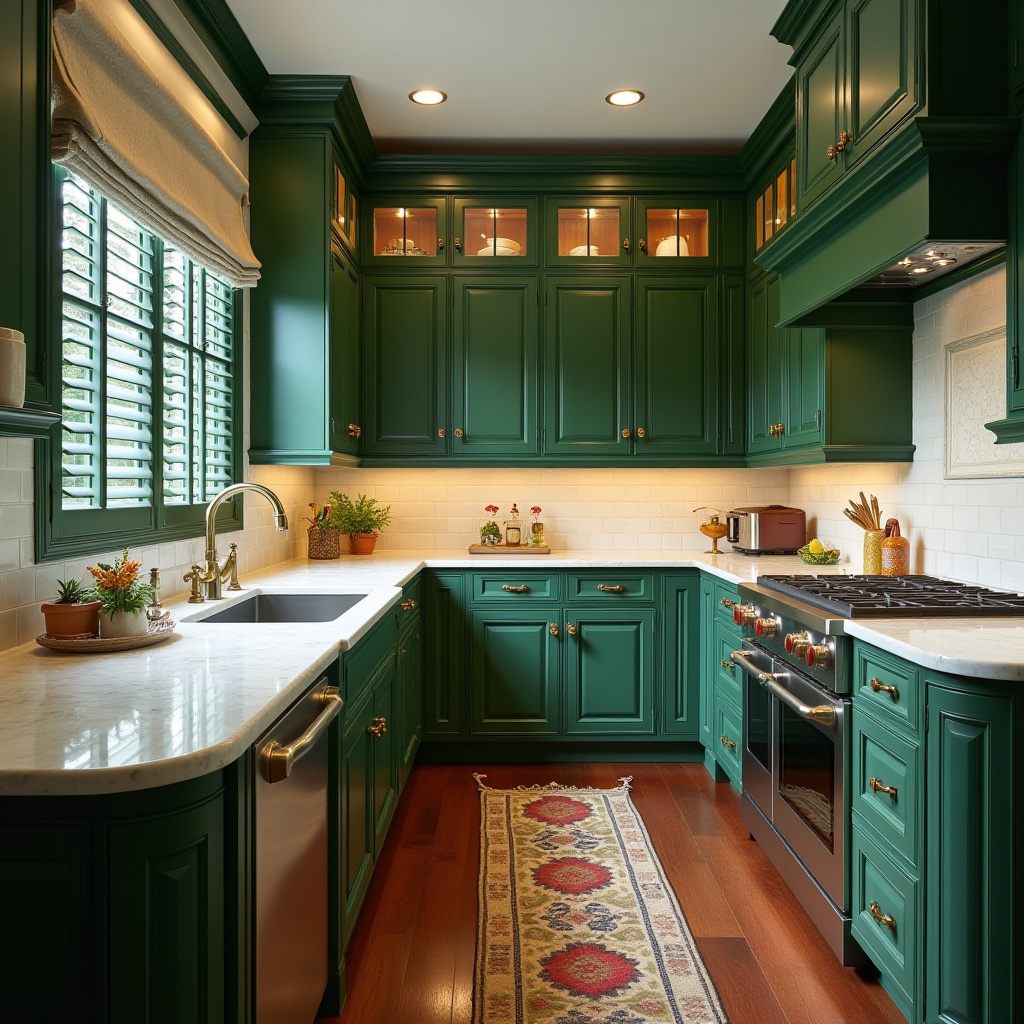 green and wood kitchen 13