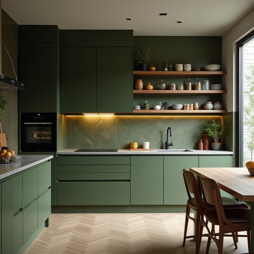 green and wood kitchen 5