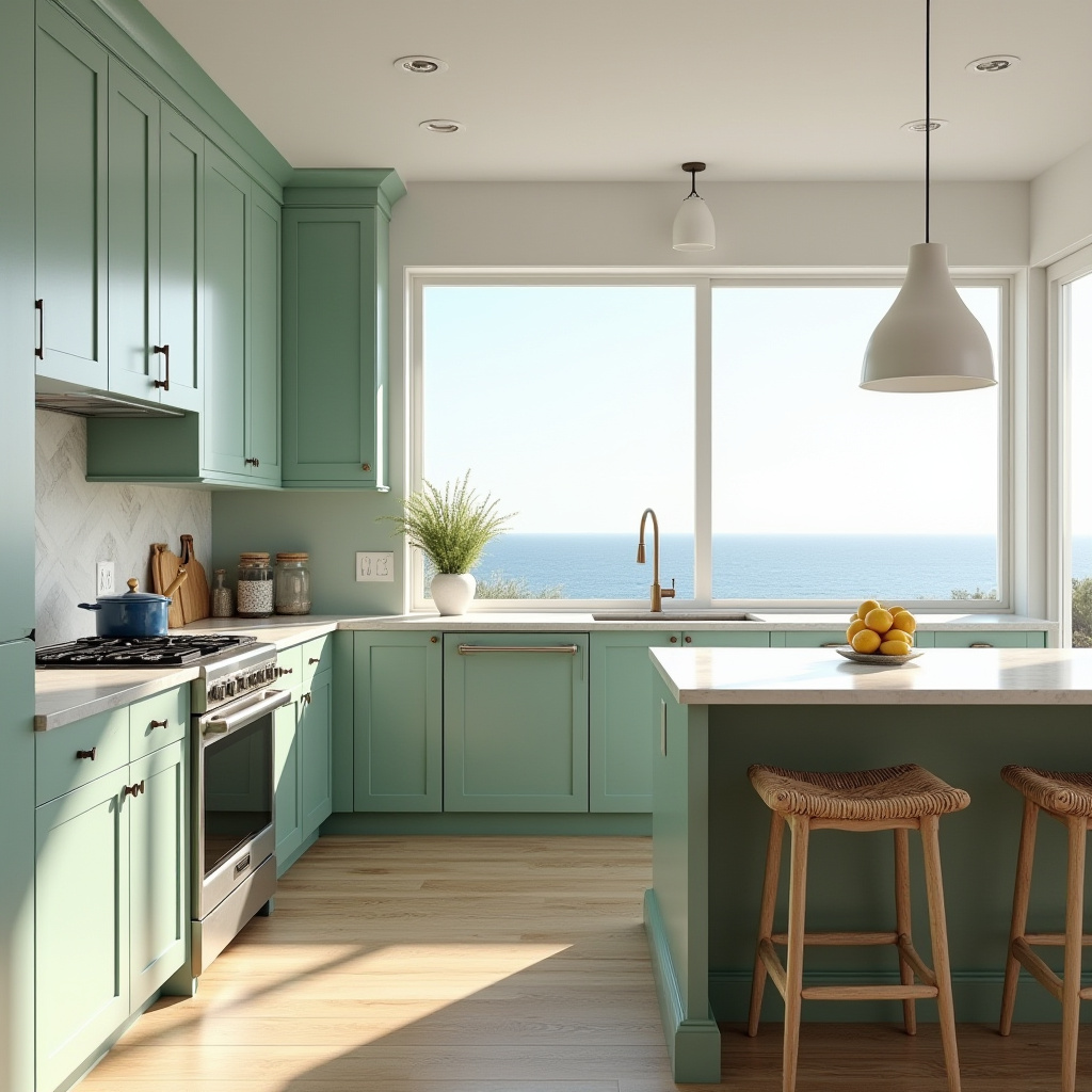 green and wood kitchen 8