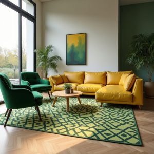 green and yellow living room 1