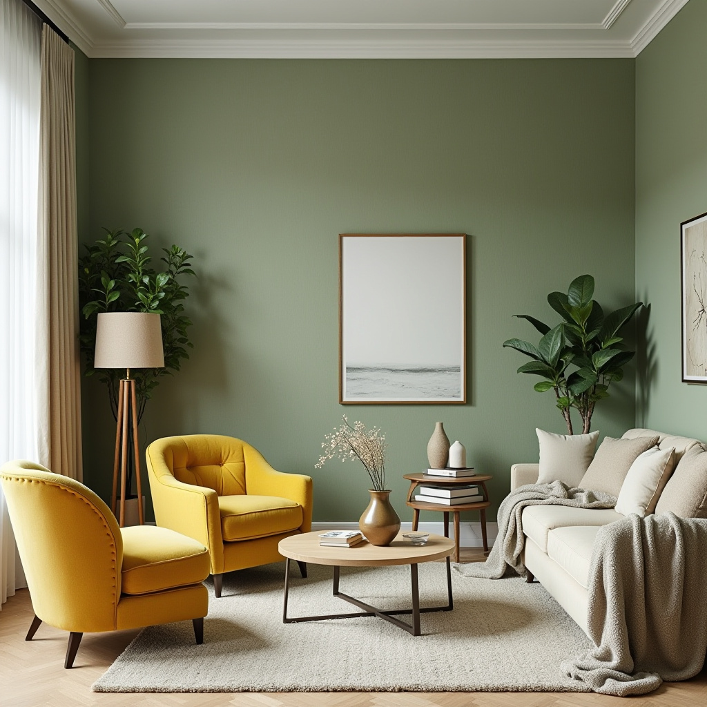 green and yellow living room 19