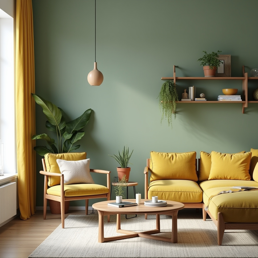 green and yellow living room 2