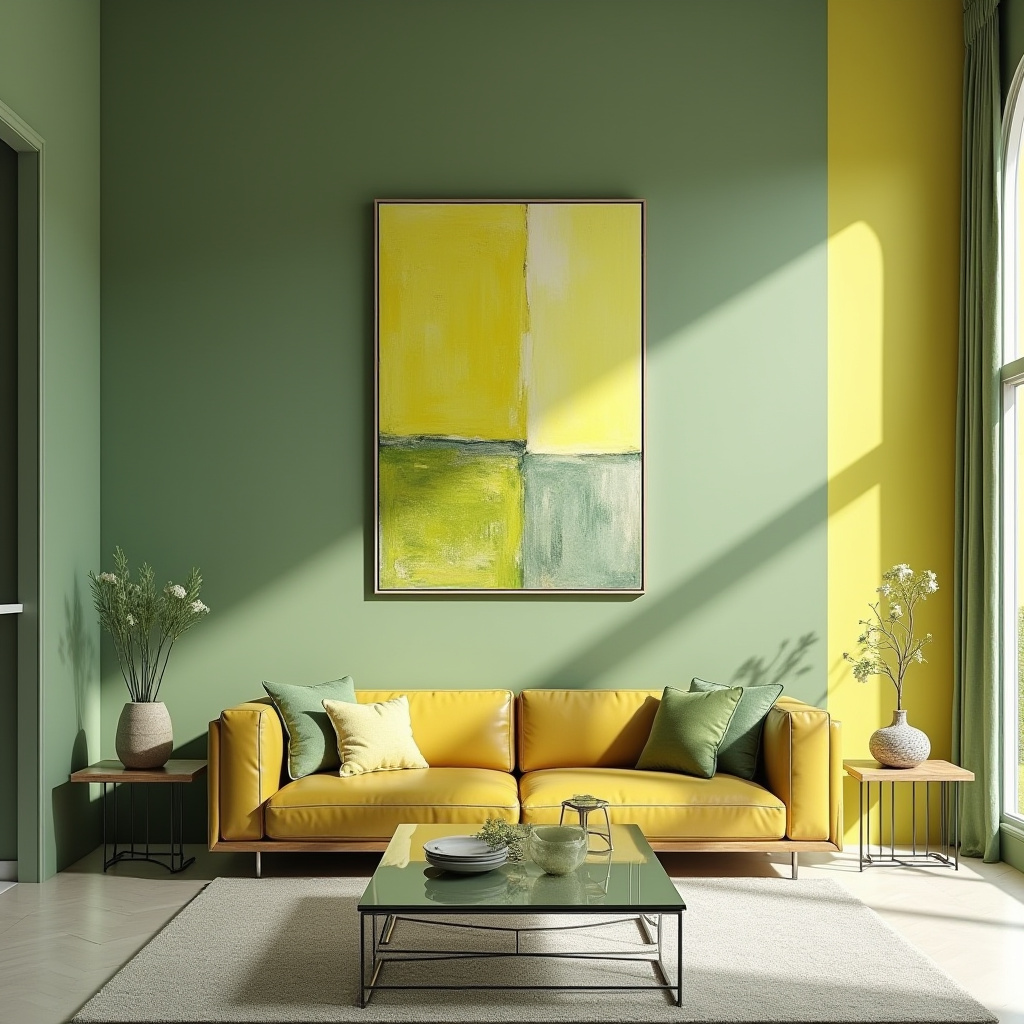 green and yellow living room 4