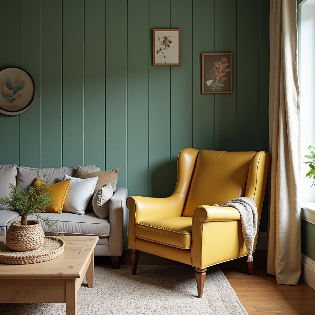 green and yellow living room 5