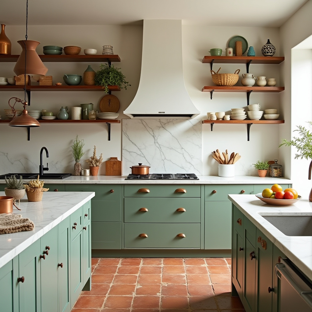 green kitchen cabinets 15