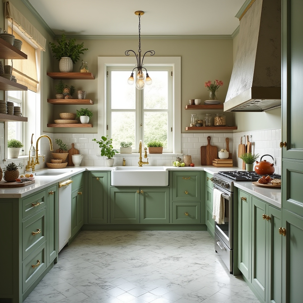 green kitchen cabinets 19