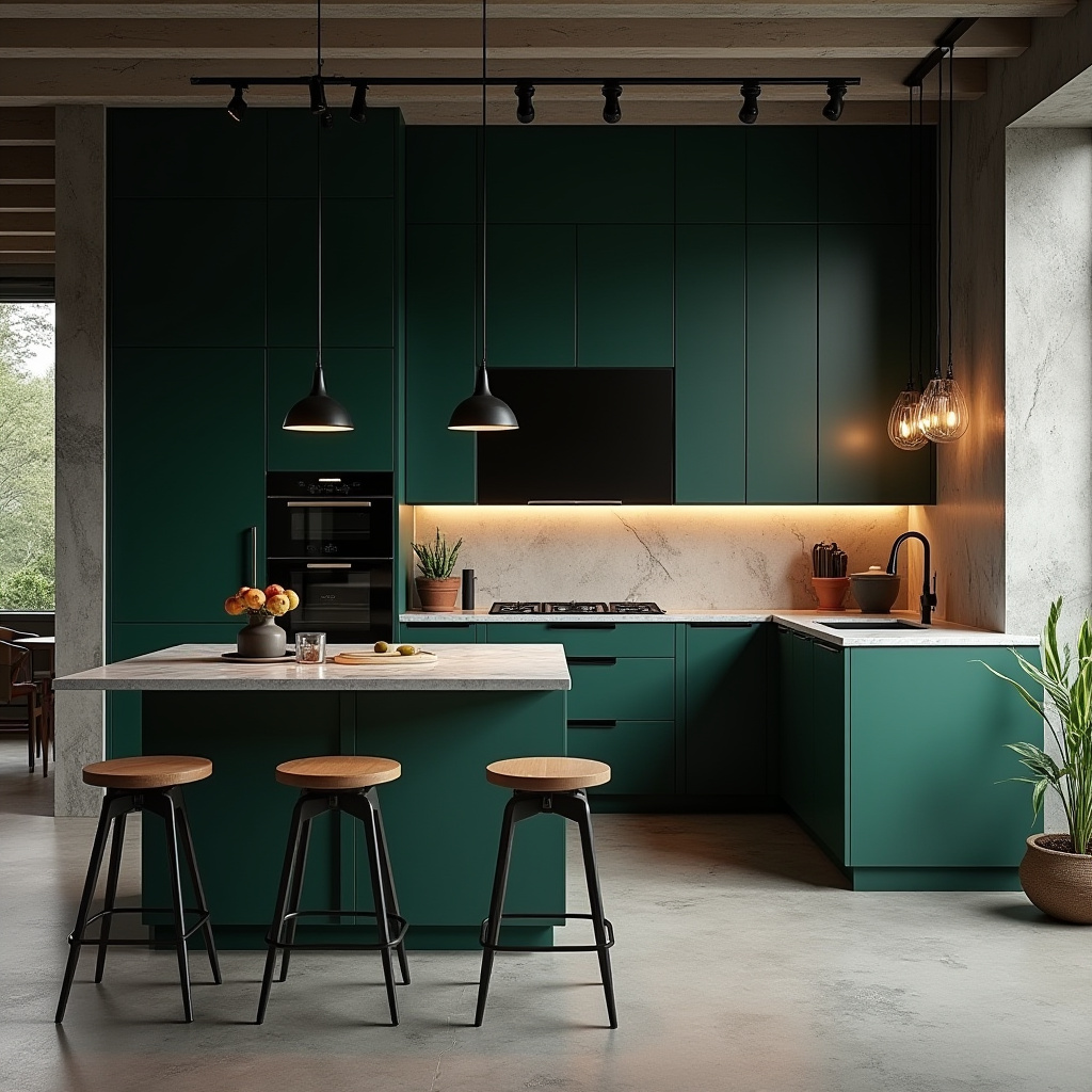 green kitchen cabinets 2