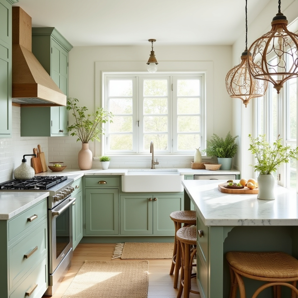 green kitchen cabinets 4